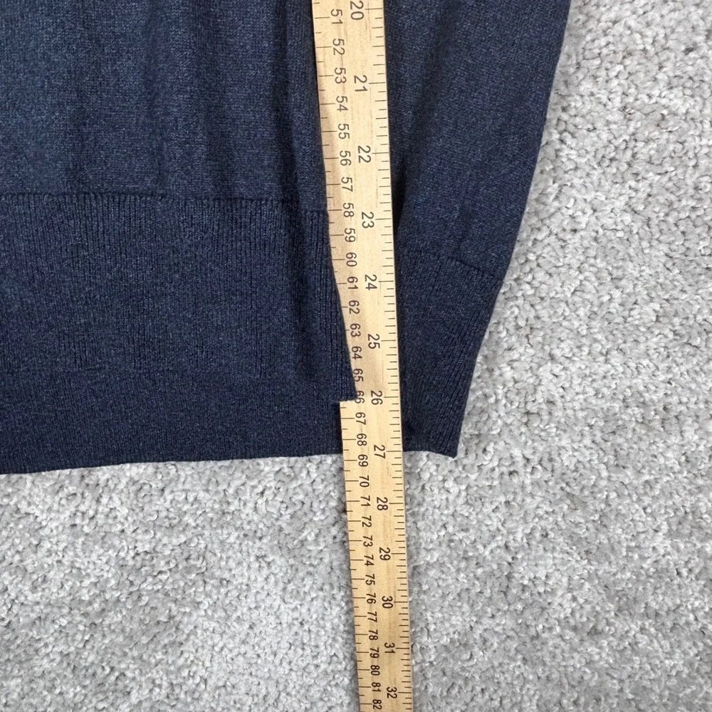 Banana Republic Mens V Neck Sweater Navy Blue Silk Cashmere‎ Blend Size M